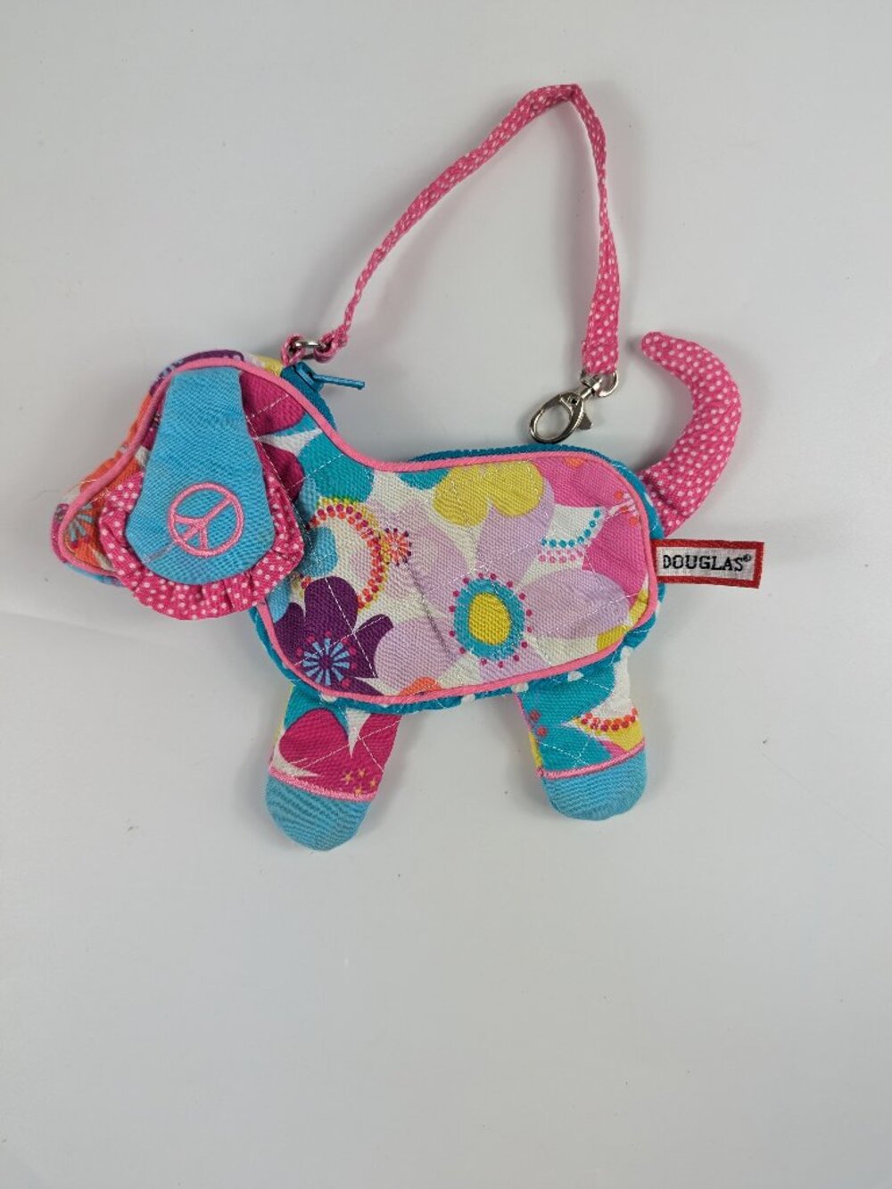 Douglas Carnival Dog Clara Dog Sillo-Ette Fabric Wristlet Change Purse EUC